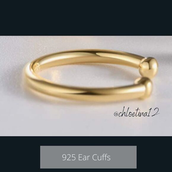 NEW Gold 925 Ear Cuff Non Pierced Ear Cuff - Picture 4 of 5